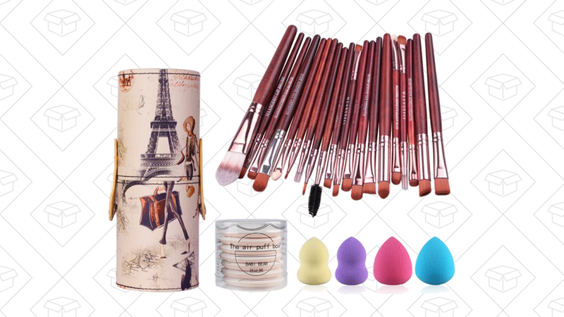 Makeup brush and sponge set, $6 with code DECDL02